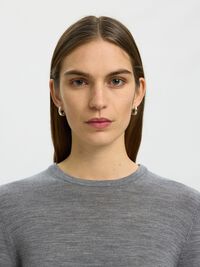 100% MERINO WOOL PULLOVER, Medium Grey Melange, highres