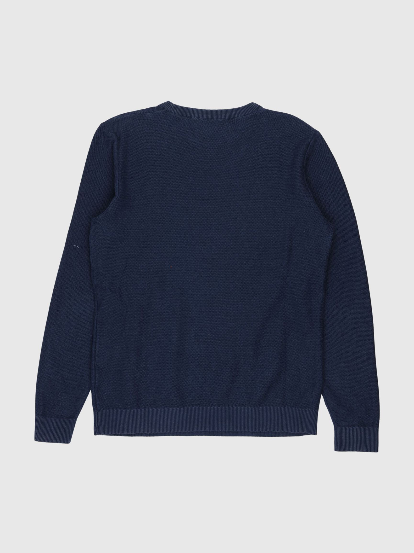 COTON BIOLOGIQUE TEXTURÉ PULL EN MAILLE, Dark Sapphire, highres