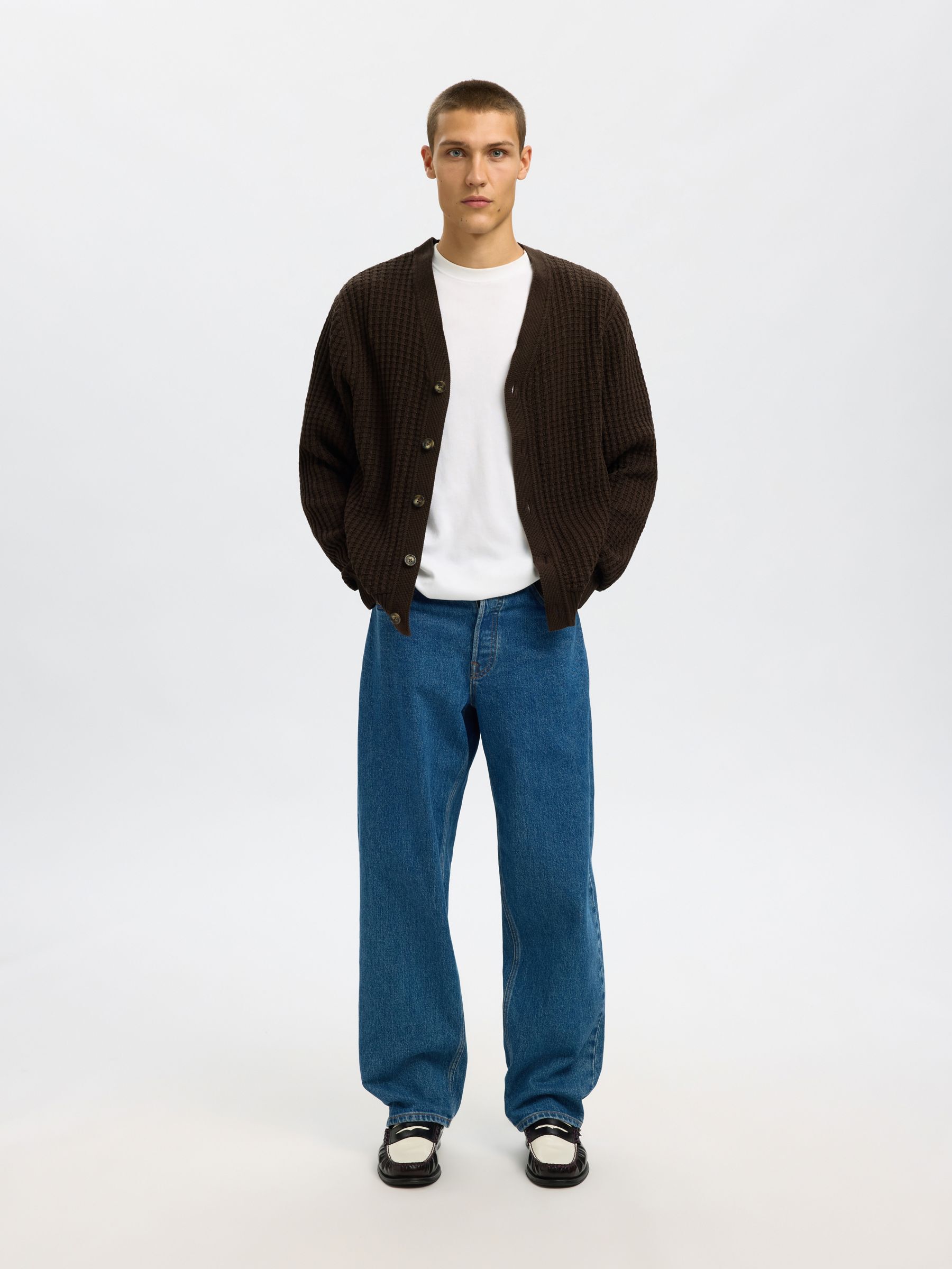 100% COTTON KNITTED CARDIGAN, Delicioso, highres