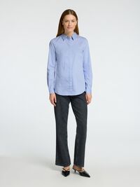 FITTED STRIPED SHIRT, Bright White, highres