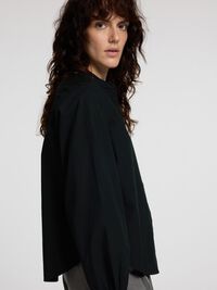 100% COTTON LONG SLEEVED SHIRT, Black, highres