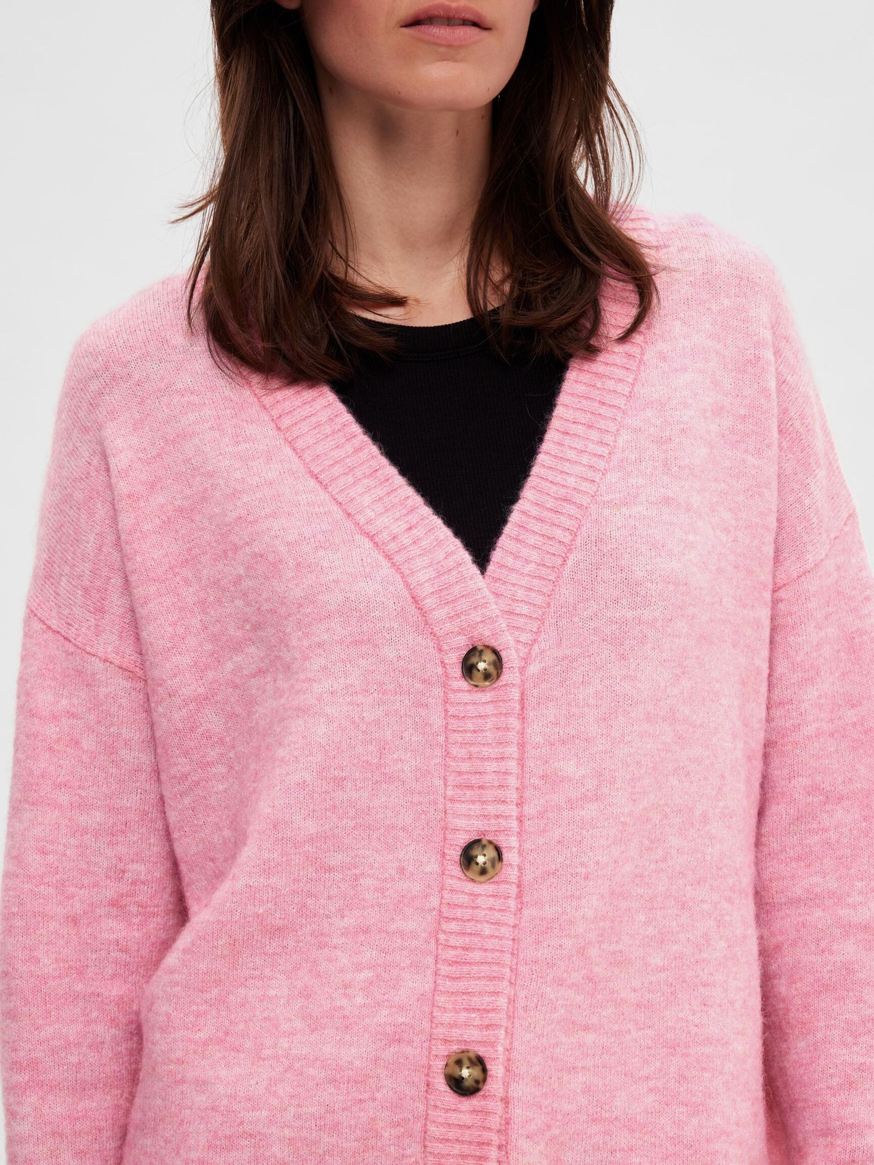 LONG WOOL BLEND CARDIGAN, Moonlite Mauve, highres