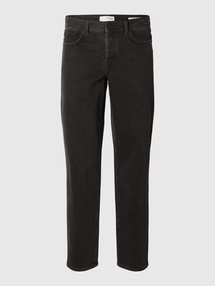 Selected 190 BLACK REGULAR TAPERED FIT JEANS, Black Denim, highres - 16094383_BlackDenim_001.jpg