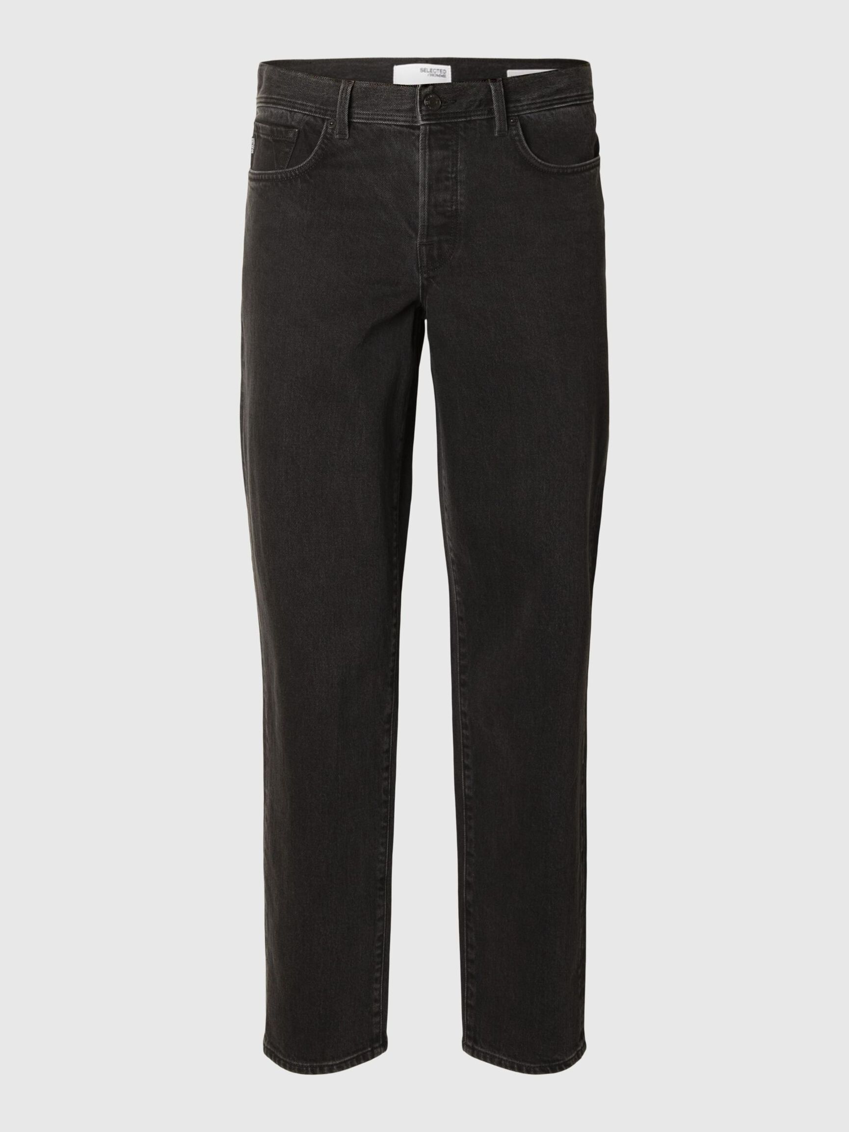 KLASYCZNE JEANSY ZWĘŻANE, Black Denim, highres