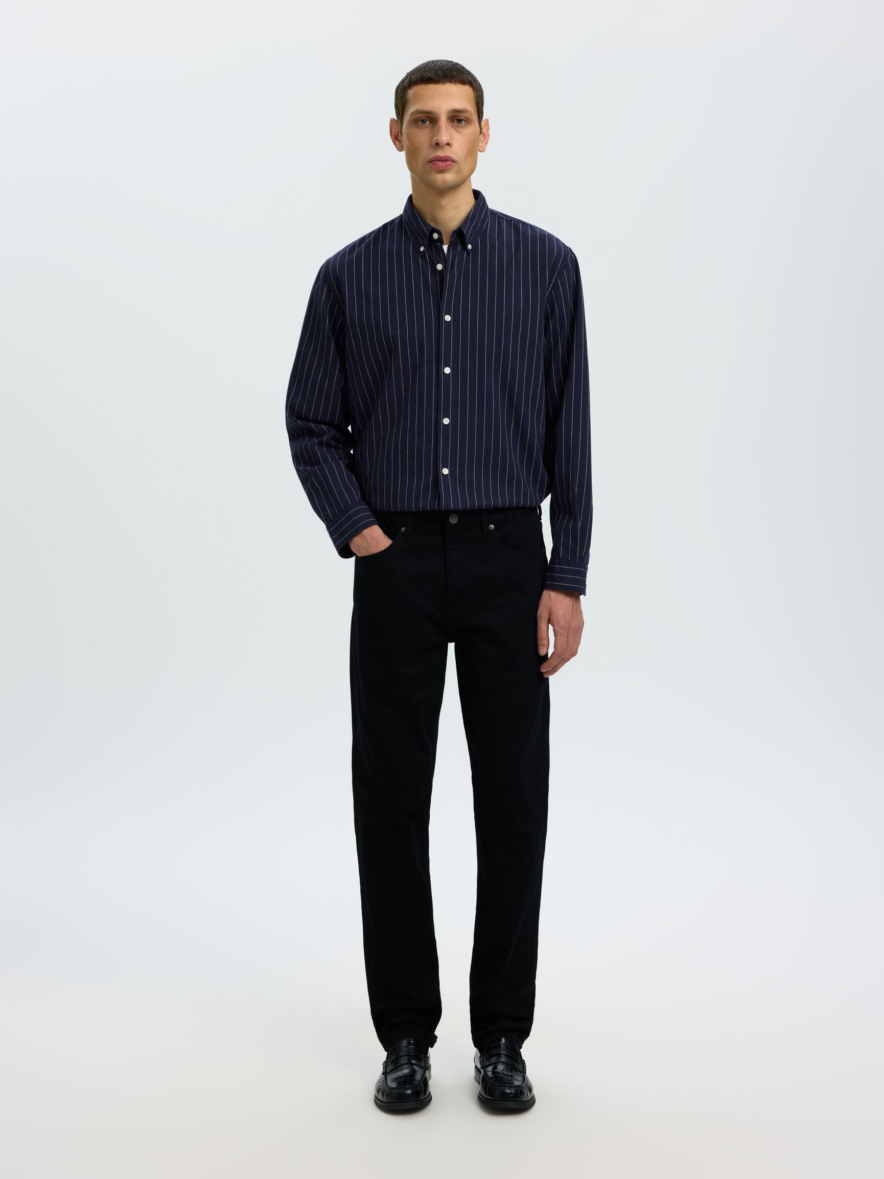 175 SLIM FIT JEANS, Black Denim, highres