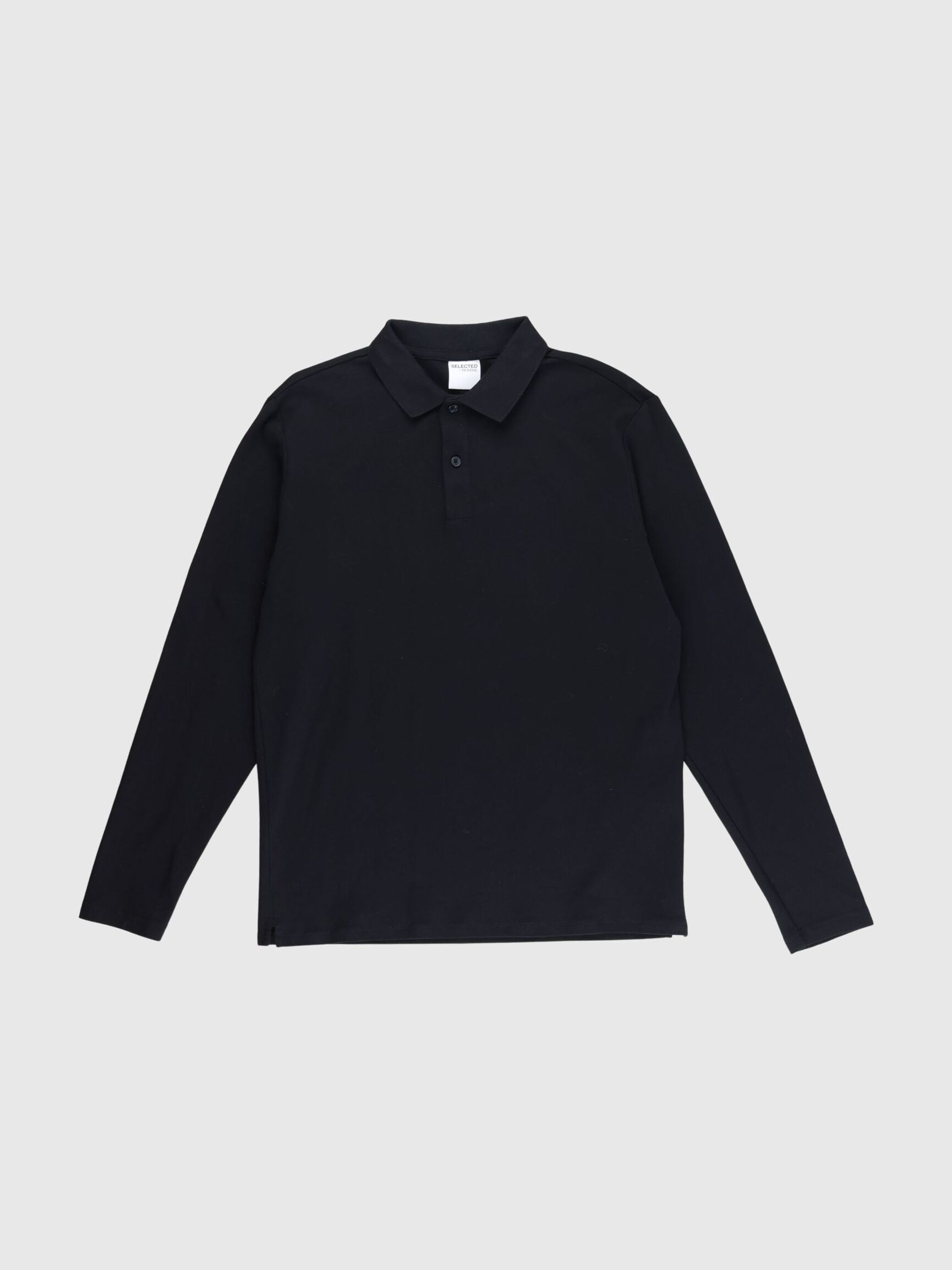 LANGÆRMET POLO, Black, highres