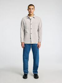 REGULAR FIT LEINENMIX OVERSHIRT, Oatmeal, highres