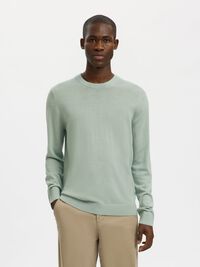 MAGLIONE GIROCOLLO, Aqua Gray, highres