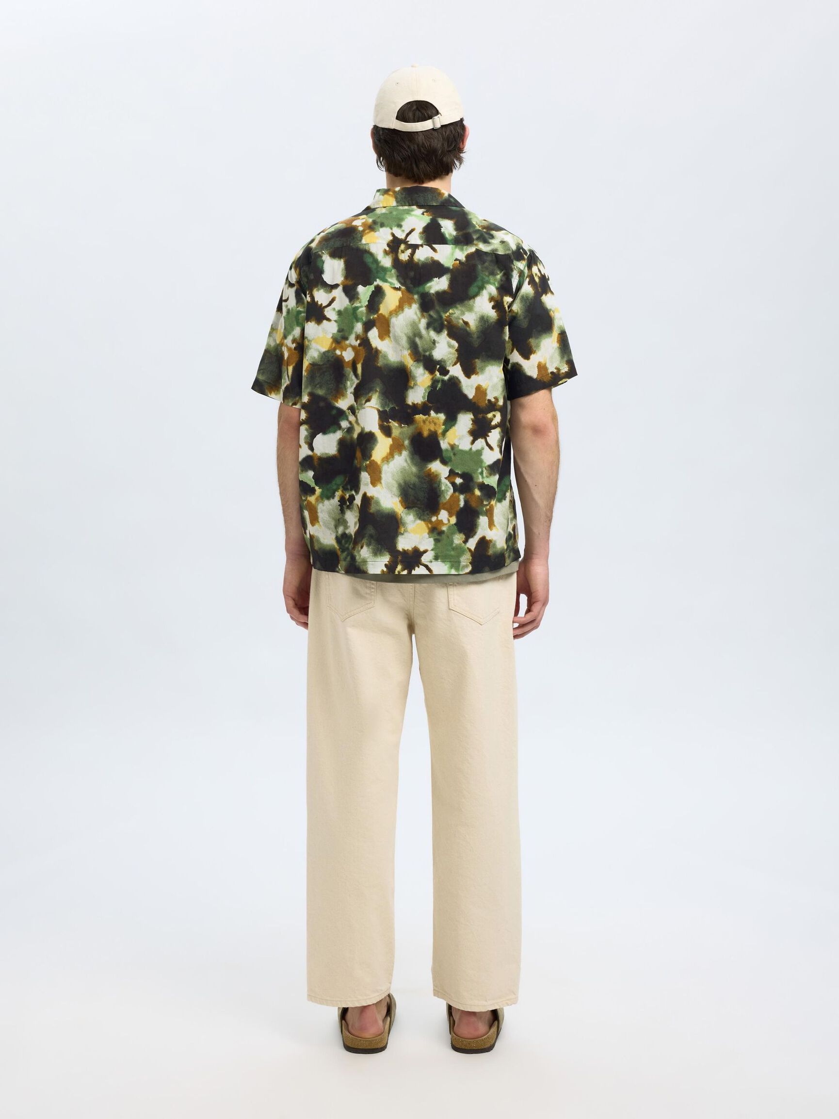 TRYCKTA KORTÄRMAD SKJORTA, Black, highres