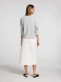 LONG-SLEEVED BOXY T-SHIRT, Light Grey Melange, highres