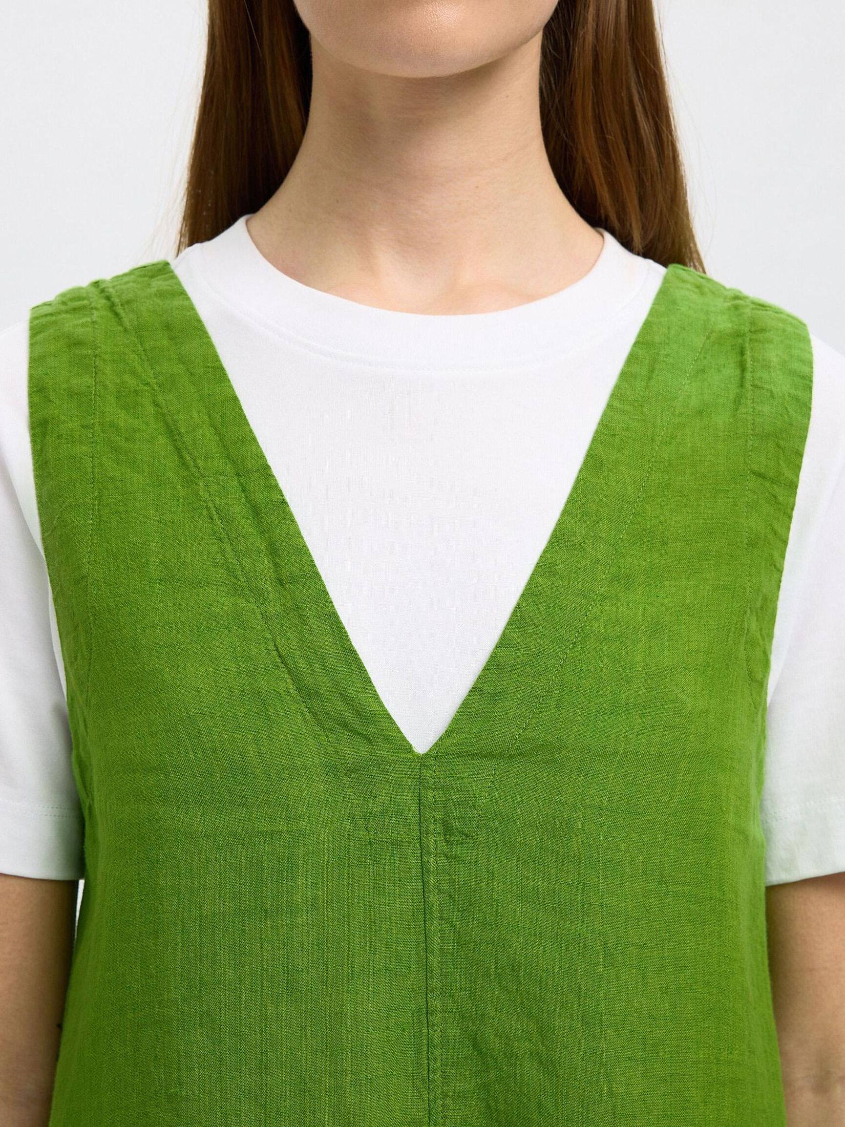 100% LINEN SLEEVELESS DRESS, Spindle Tree, highres