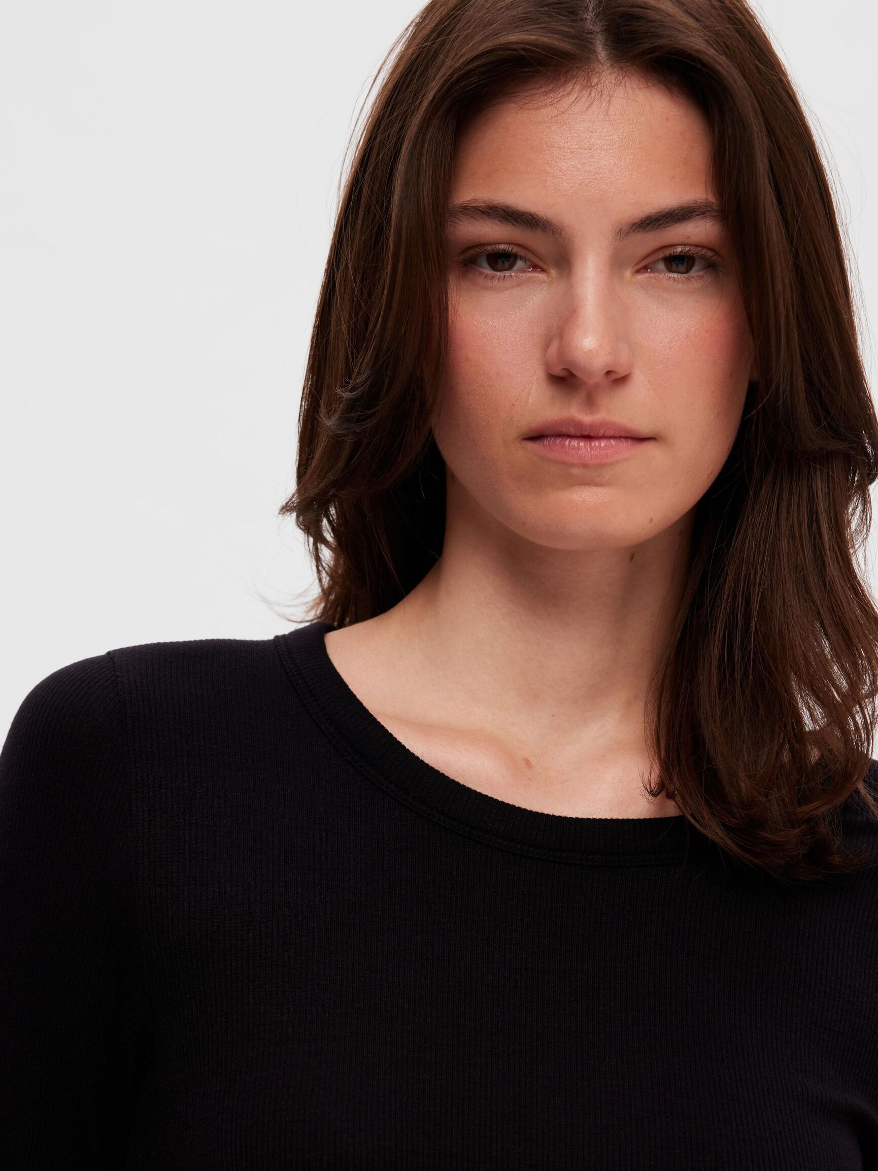 LANGÆRMET T-SHIRT, Black, highres
