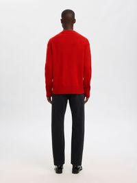 CASHMERE BLEND KNITTED PULLOVER, Equestrian Red, highres