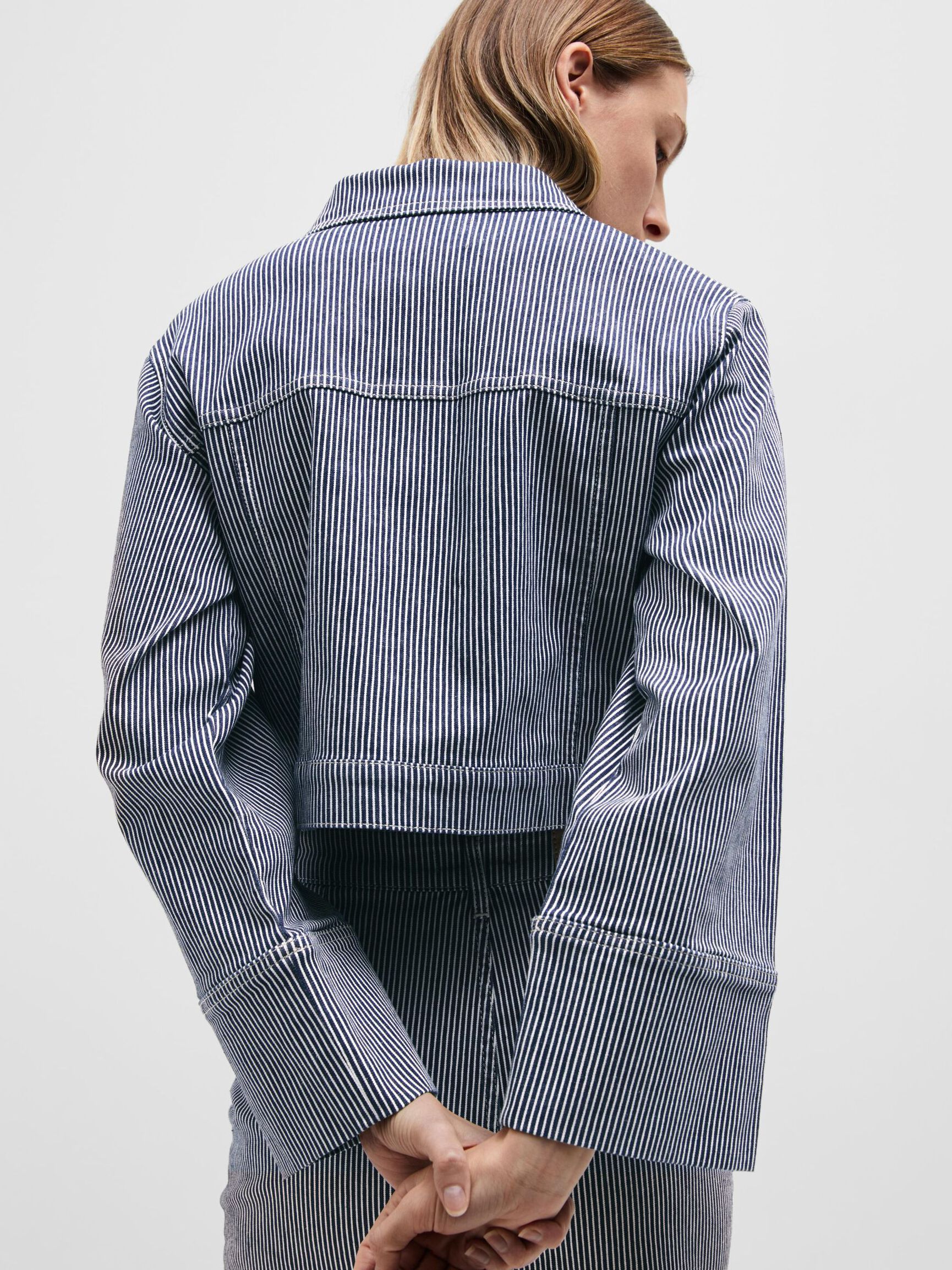 CROPPED JEANSJACKE, Medium Blue Denim, highres