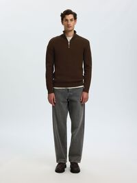 HALF-ZIP JUMPER, Demitasse, highres