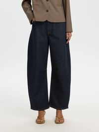 TAILLE MI-HAUTE JEANS BARREL, Dark Blue Denim, highres
