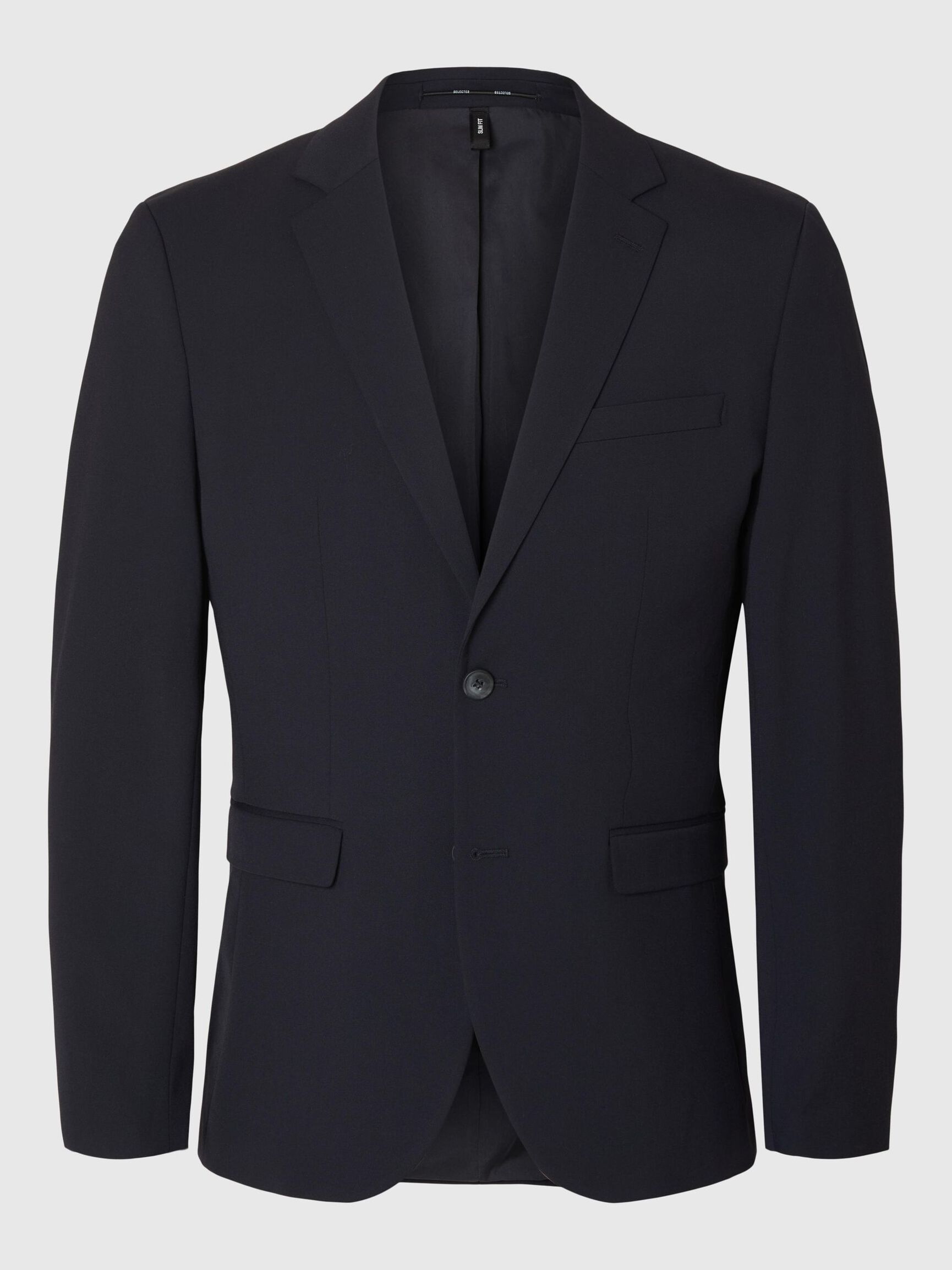 COUPE SLIM EN VISCOSE MÉLANGÉE BLAZER, Navy Blazer, highres