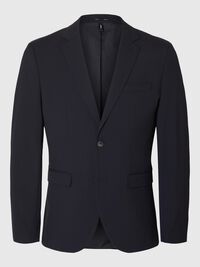 COUPE SLIM EN VISCOSE MÉLANGÉE BLAZER, Navy Blazer, highres