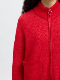 WOOL BLEND CARDIGAN, Equestrian Red, highres
