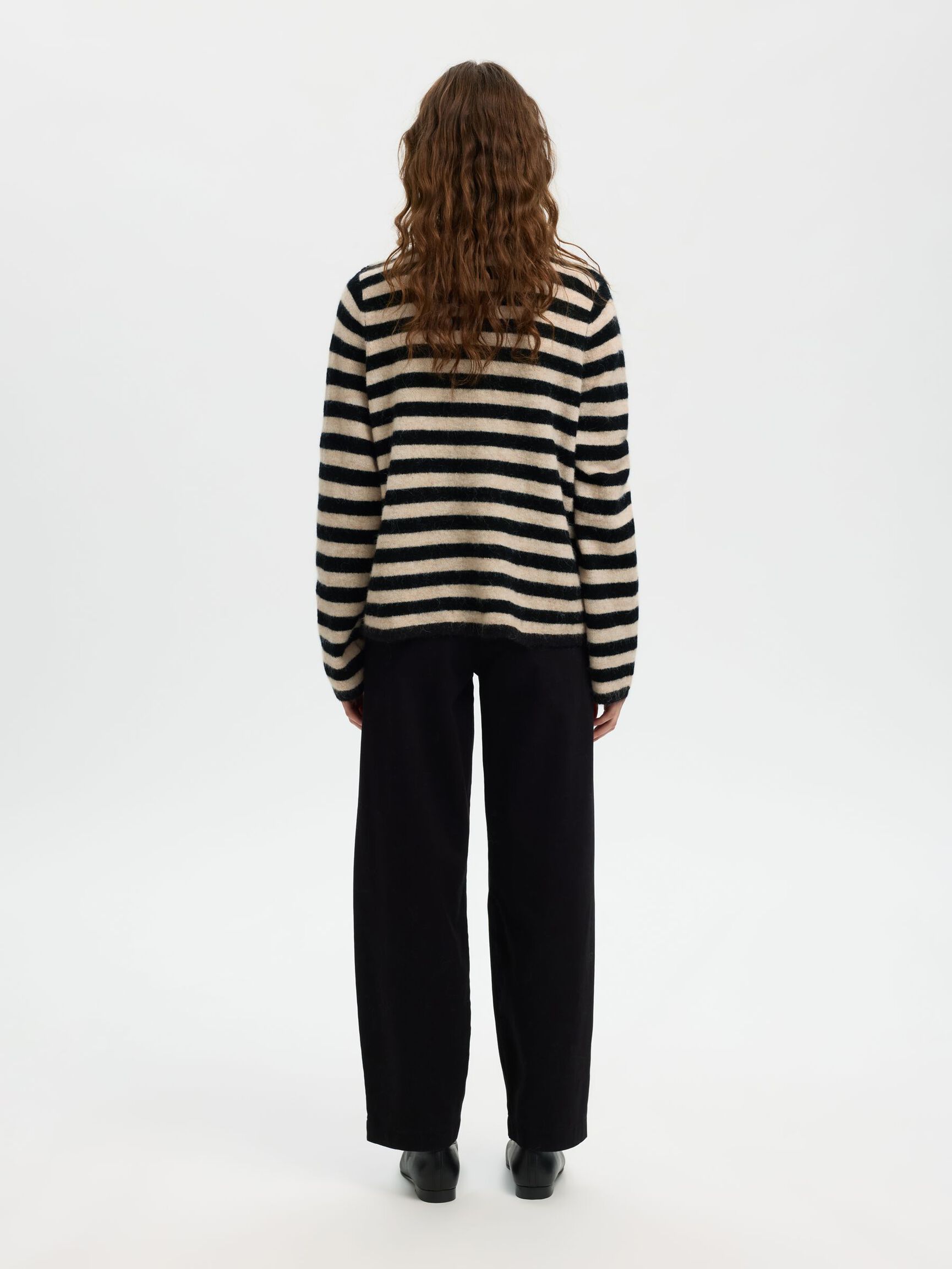 ULDBLANDING STRIKKET CARDIGAN, Black, highres
