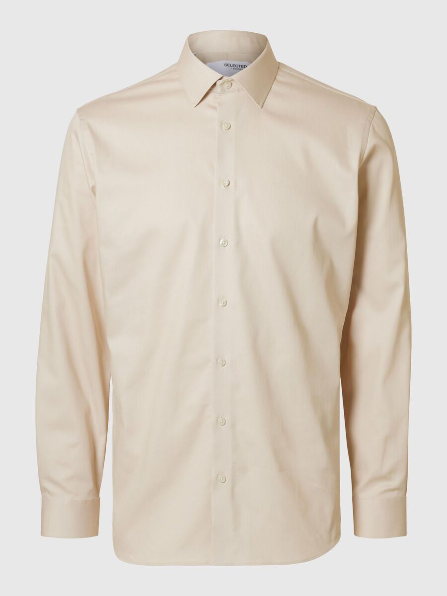 Selected SLIM FIT STRETCH SHIRT, Oatmeal, highres - 16092939_Oatmeal_1151872_001.jpg