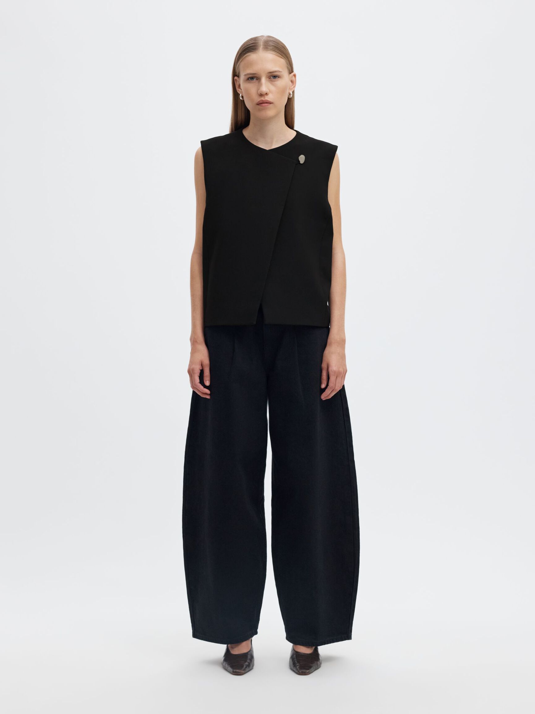 ASYMMETRIC WAISTCOAT, Black, highres