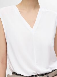 ÆRMELØS TOP MED V-HALS, Bright White, highres