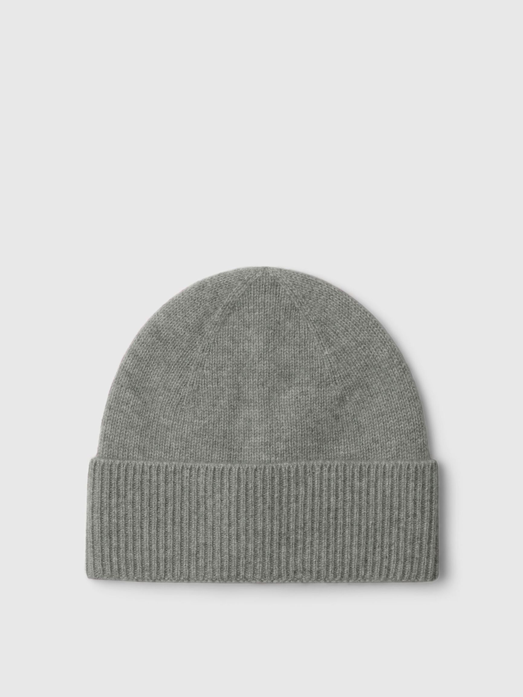 CASHMERE BEANIE, Light Grey Melange, highres
