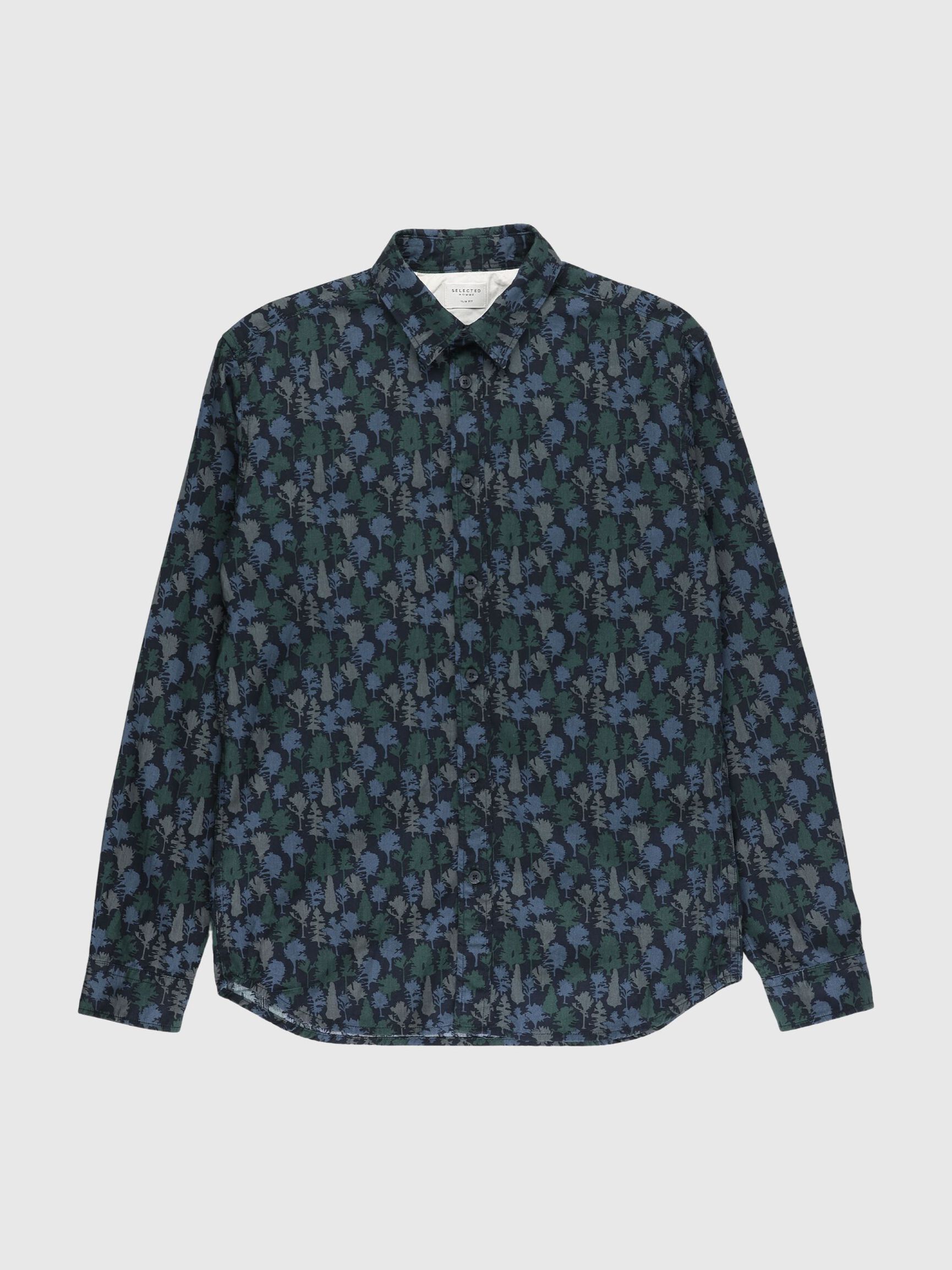 SLIM FIT OVERHEMD, Dark Green, highres