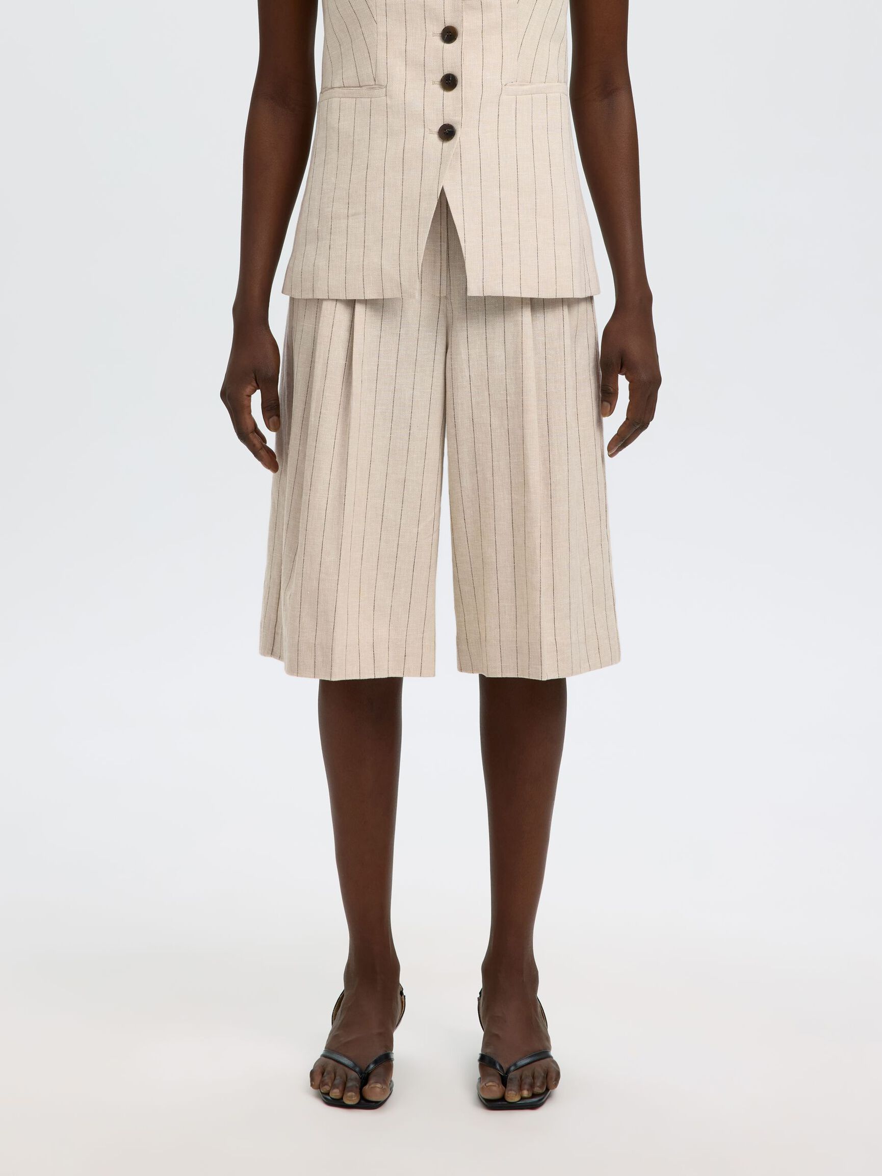 LEINENMIX BERMUDASHORTS, White Pepper, highres