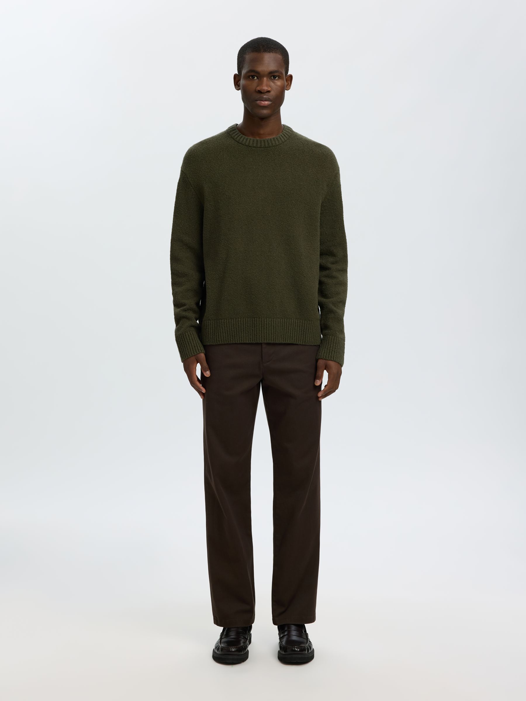 RELAXED FIT  KNITTED PULLOVER, Forest Night, highres