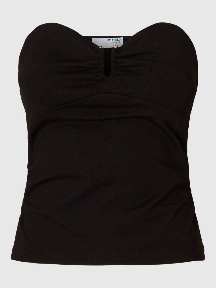 Selected SLEEVELESS BUSTIER TOP, Black, highres - 16097902_Black_001.jpg