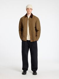 WAXED COTTON JACKET, Ermine, highres