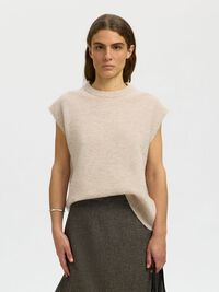 WOLMIX GEBREID GILET, Birch, highres