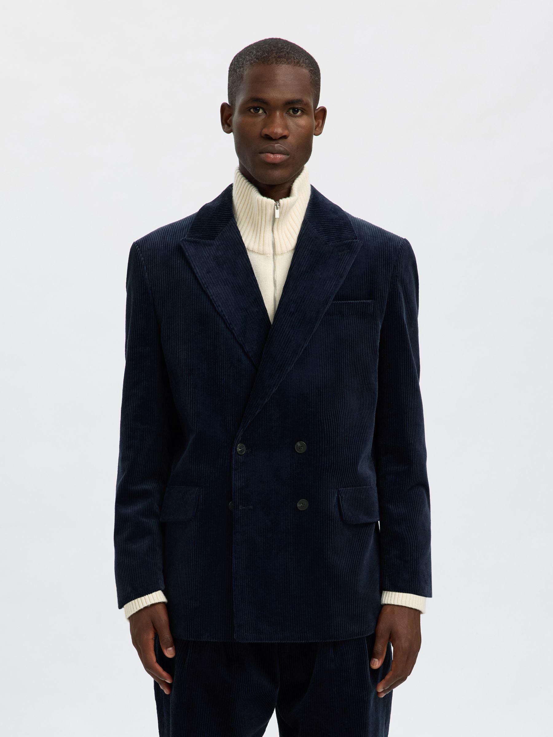 CORD ZWEIREIHIGER BLAZER, Dark Petrol, highres