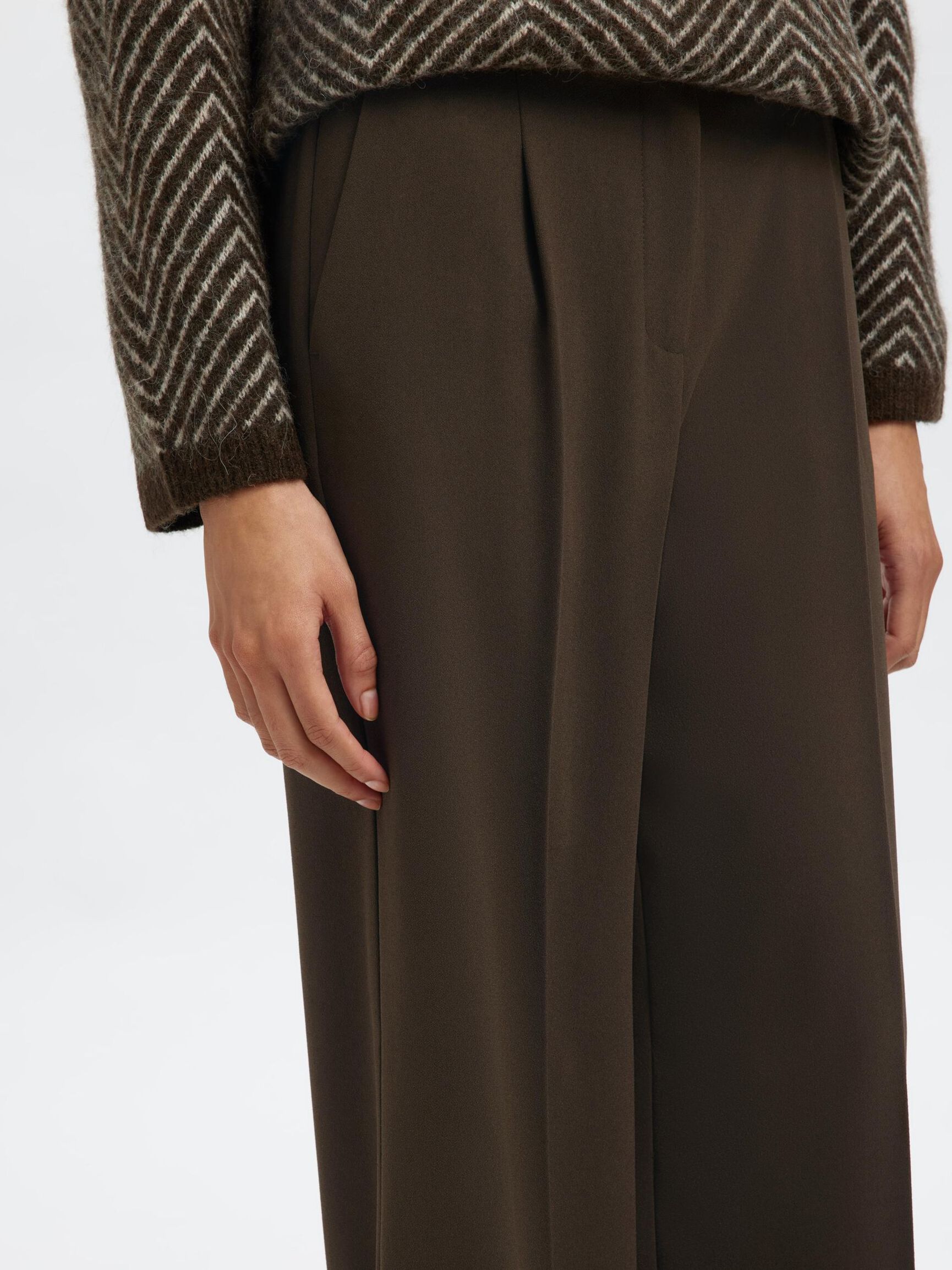 GEWEVEN WIDE LEG BROEK, Delicioso, highres