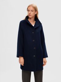 WOOL BLEND COAT, Dark Sapphire, highres