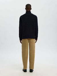 WOOL BLEND KNITTED PULLOVER, Sky Captain, highres