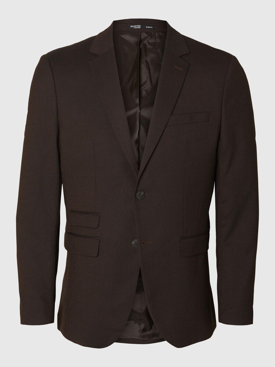 Product tile image - WOVEN WOOL BLEND BLAZER, Demitasse | 16087868_Demitasse