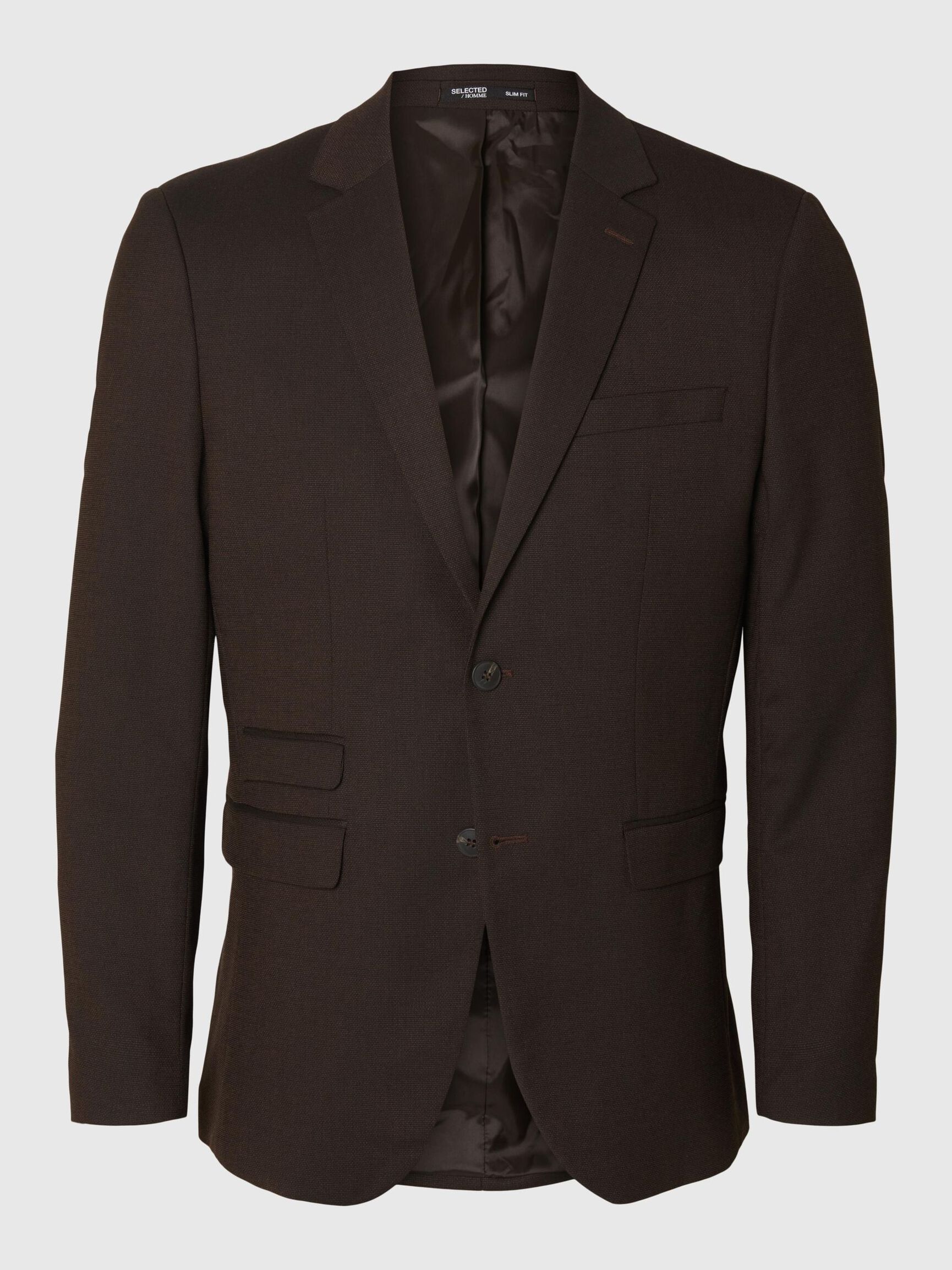 GEWEBTER WOLLGEMISCH BLAZER, Demitasse, highres