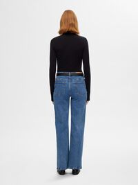 HIGH WAISTED WIDE LEG JEANS, Medium Blue Denim, highres