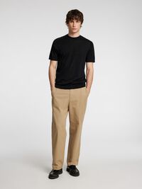100% MERINO WOOL T-SHIRT, Black, highres