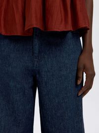 BOMULLSBLANDING LOOSE FIT JEANS, Dark Blue Denim, highres