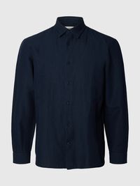 REGULAR FIT BLUSE AUS LEINENGEMISCH, Sky Captain, highres