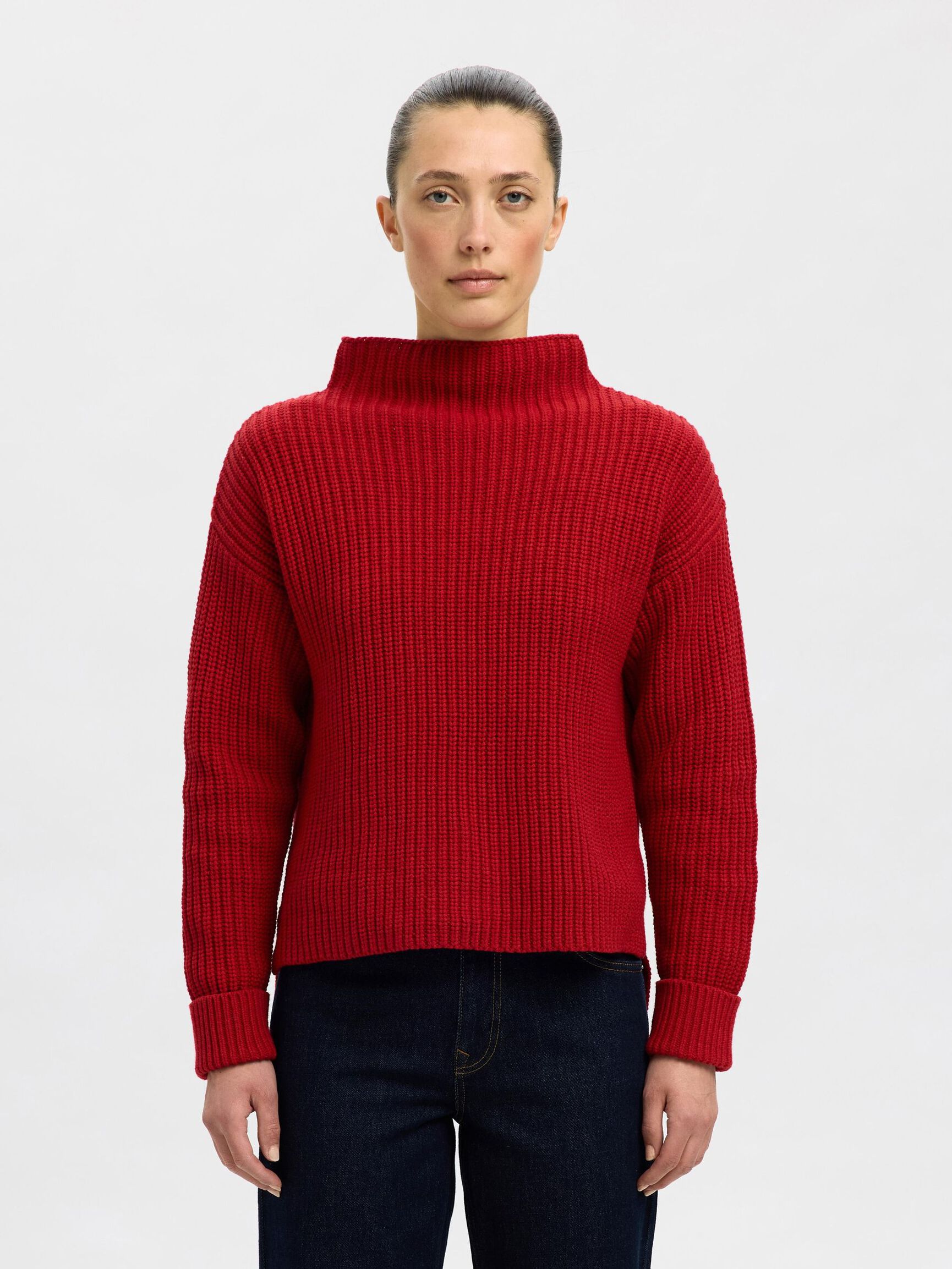 OVERSIZED JUMPER, Equestrian Red, highres