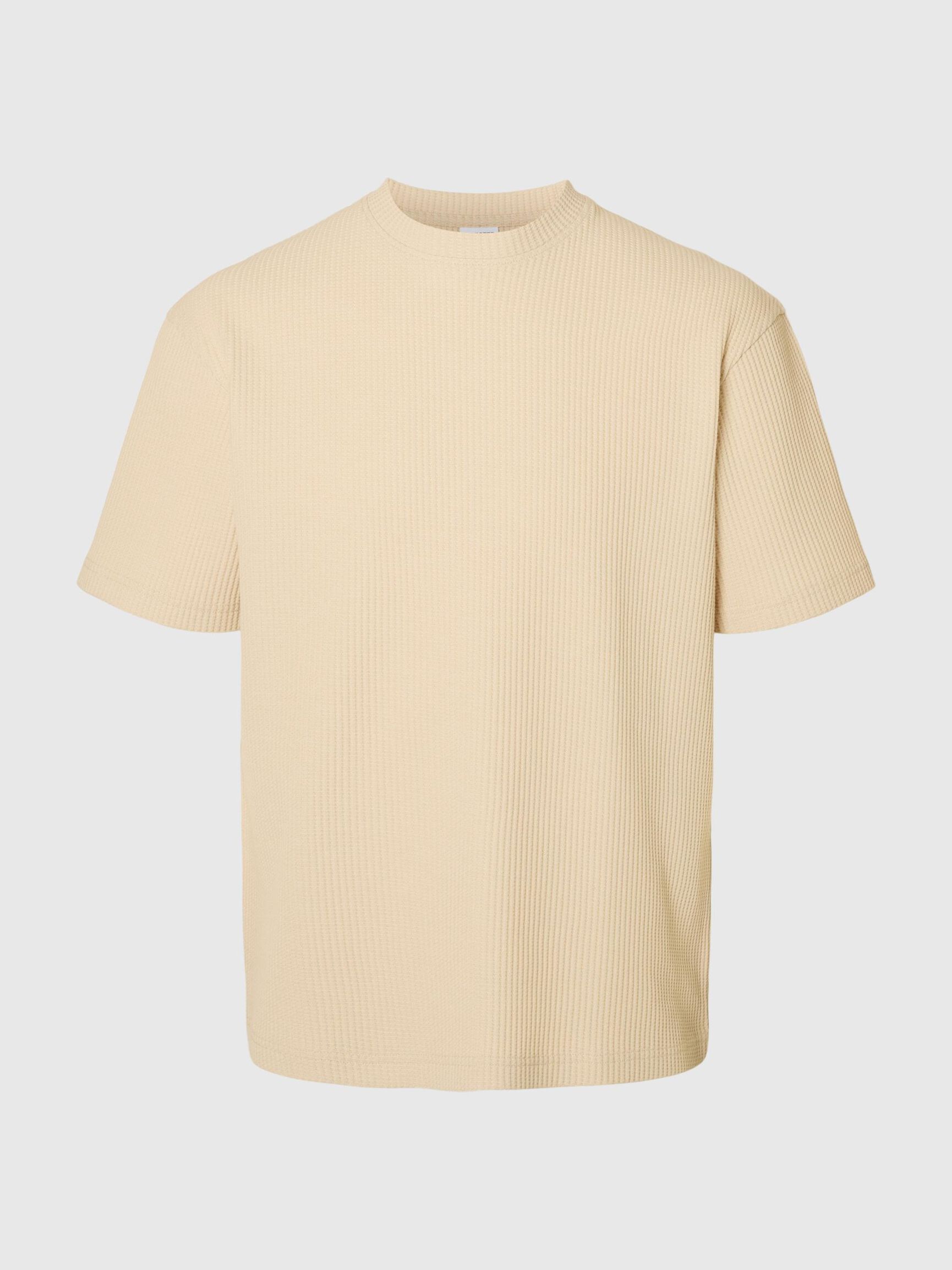 RELAXED FIT WAFFELMUSTER T-SHIRT, Fog, highres