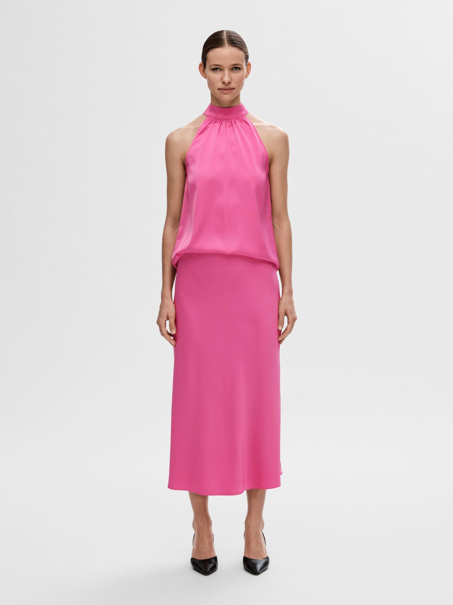 SATIN MIDINEDERDEL, Phlox Pink, highres