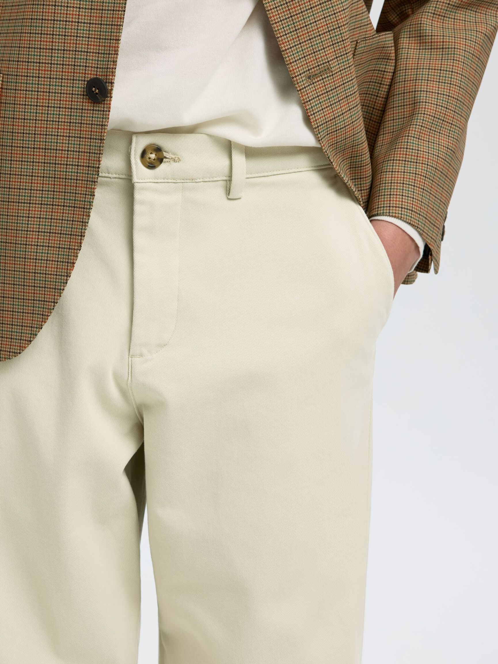 220 LOOSE FIT BROEK, Silver Birch, highres