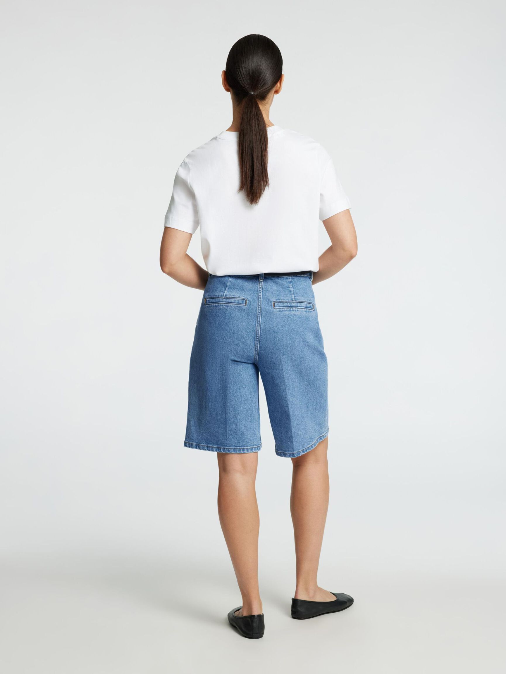 DENIM BERMUDA SHORTS, Medium Blue Denim, highres
