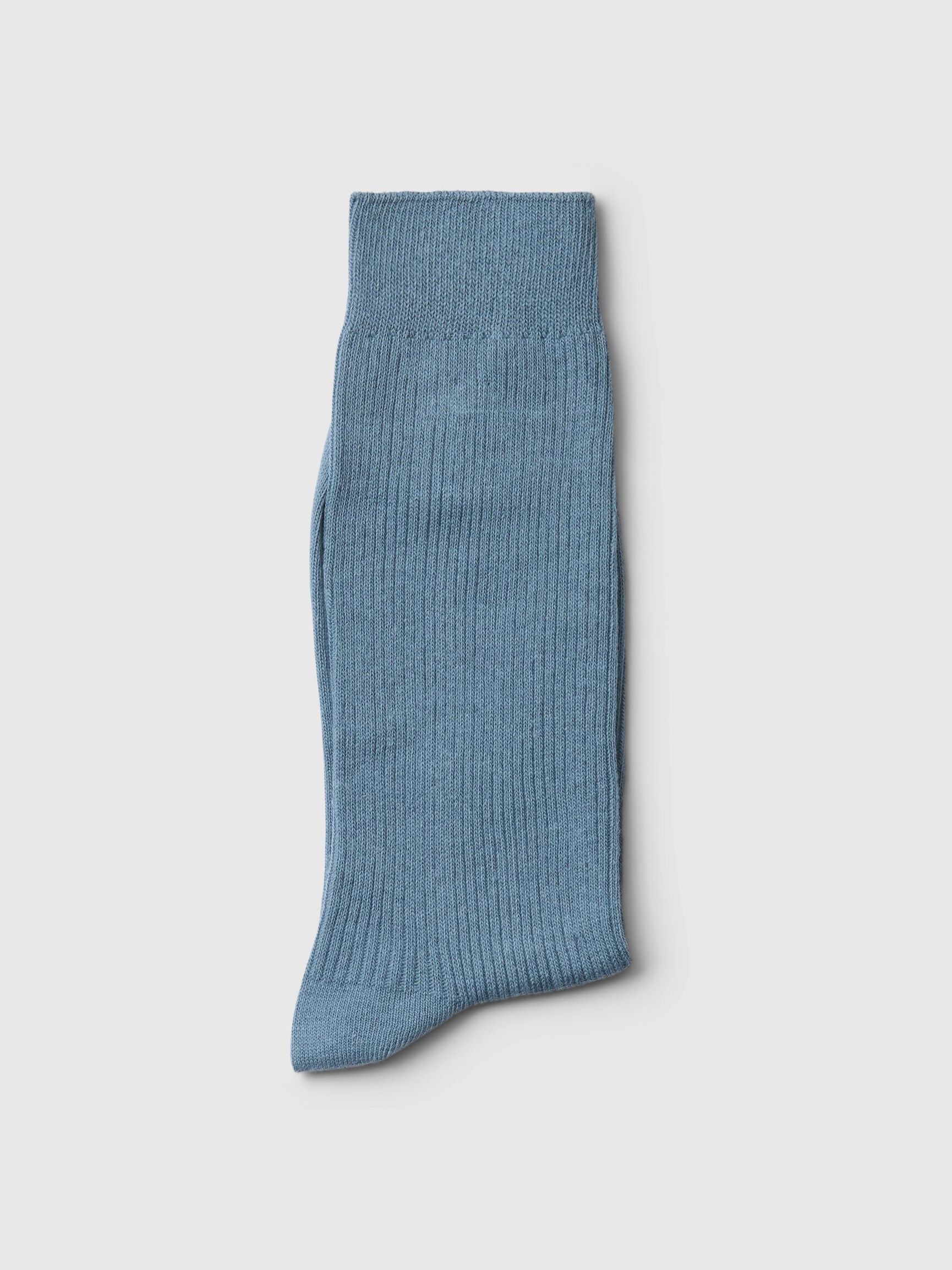 COTTON BLEND SOCKS, Blue Mirage, highres